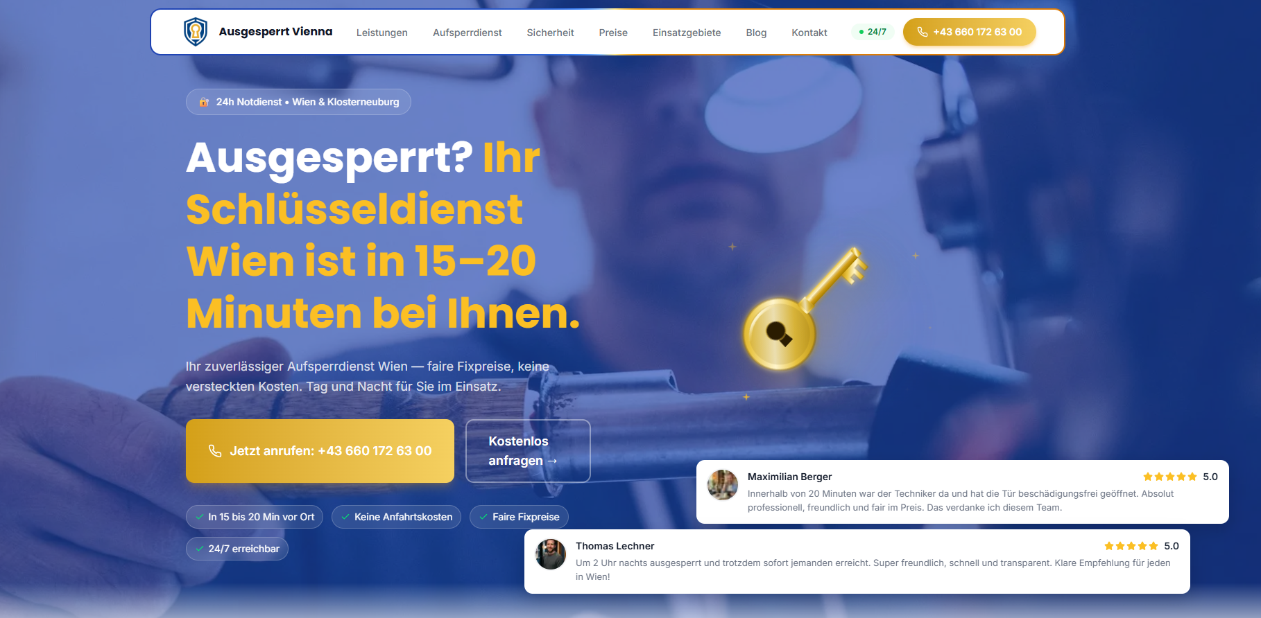 Ausgesperrt Wien - Locksmith Website & SEO